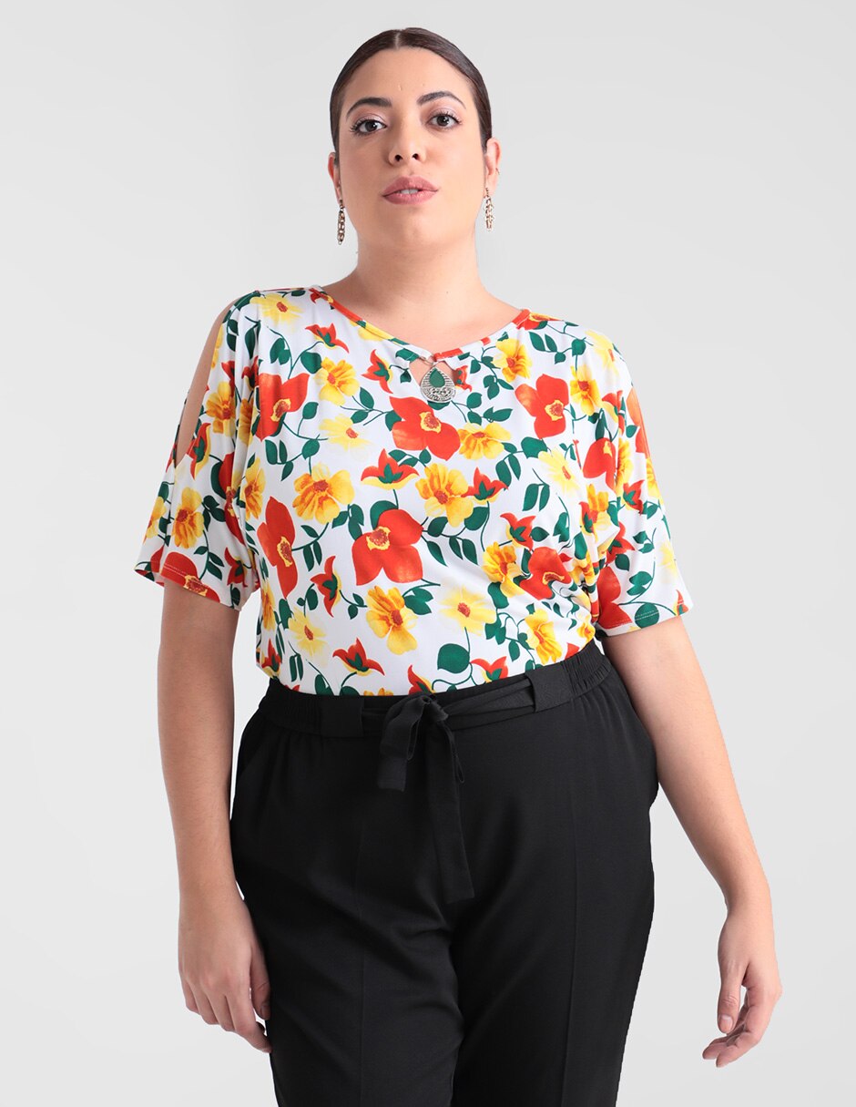Blusa La Mode manga corta estampado floral en SB